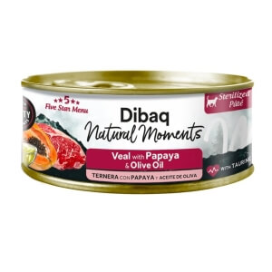Dibaq Natural Moments 5 Star veise ja papaia konserv steriliseeritud kassile 70g