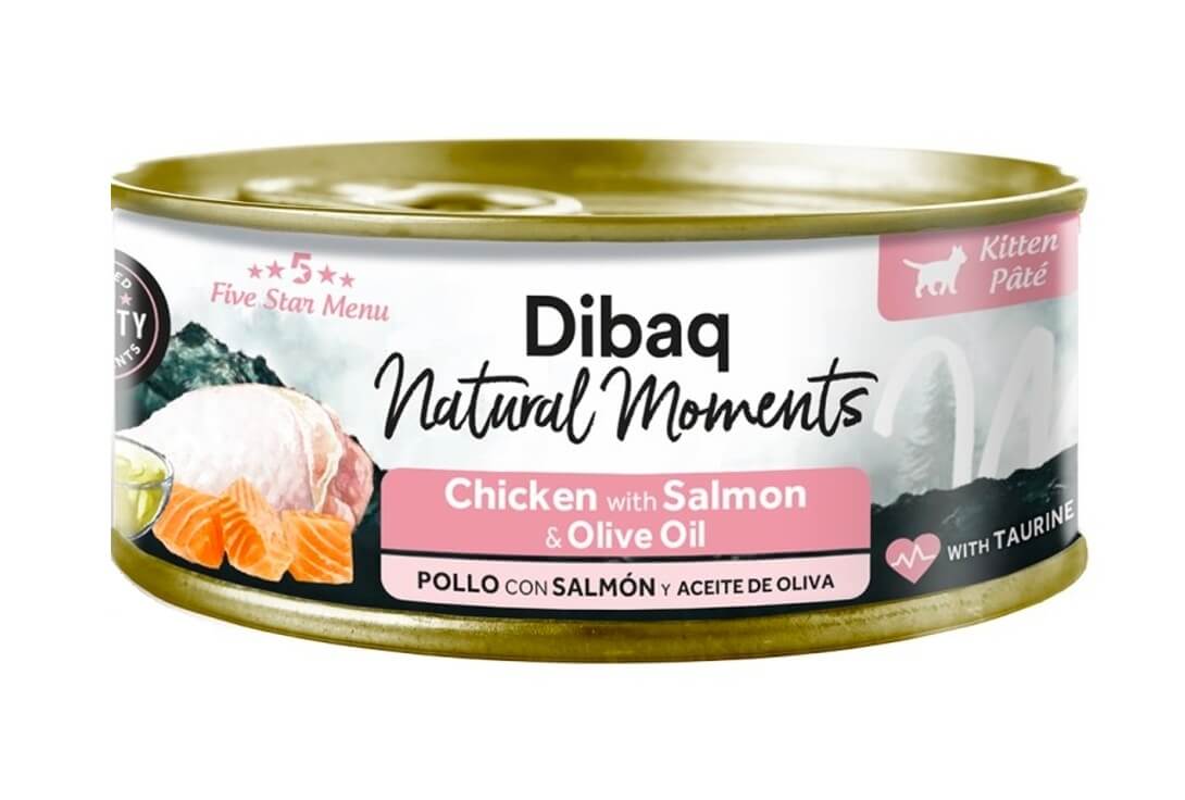 Dibaq Natural Moments 5 Star kana ja lõhe konserv kassipojale 70g