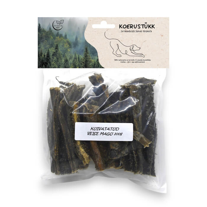 Koerustükk kuivatatud veise magu koerale 200g