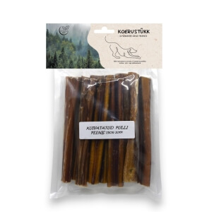 Koerustükk kuivatatud pulli peenis koerale 15cm 10tk