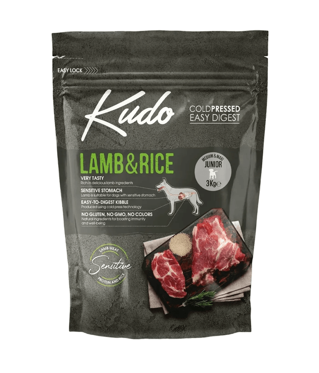 Kudo Lamb & Rice Junior külmpressitud koeratoit 3kg