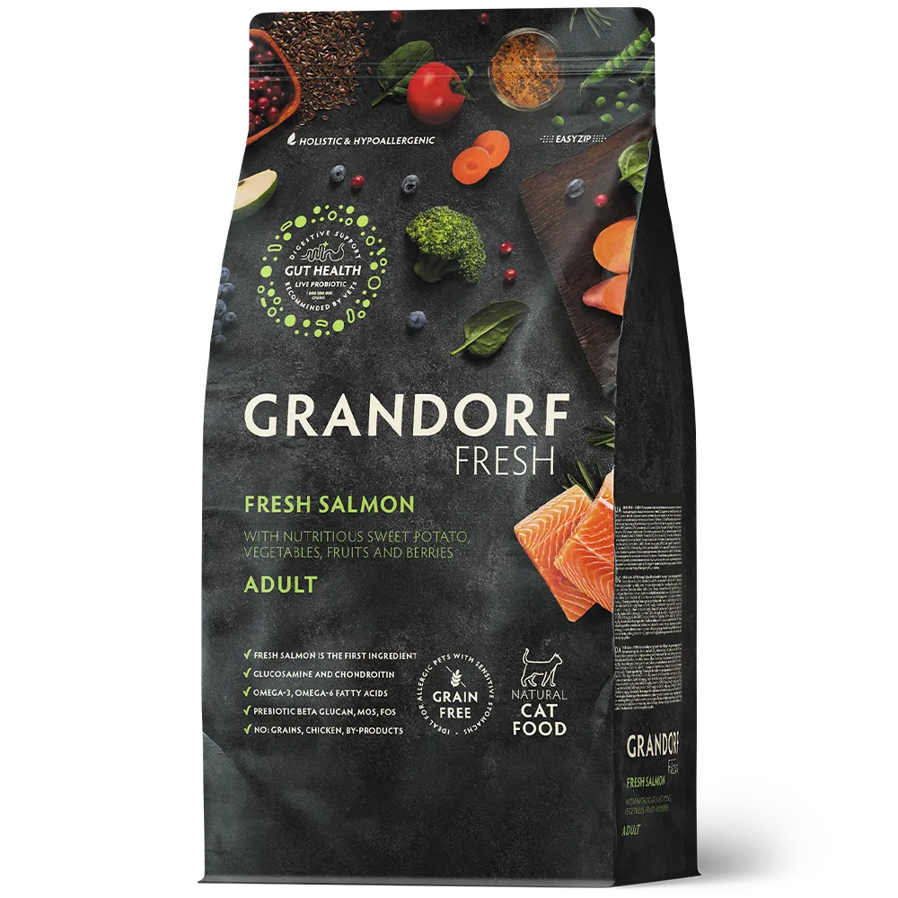 Grandorf Cat Fresh Värske Lõhe ja Bataat Täiskasvanud Kassidele 2kg