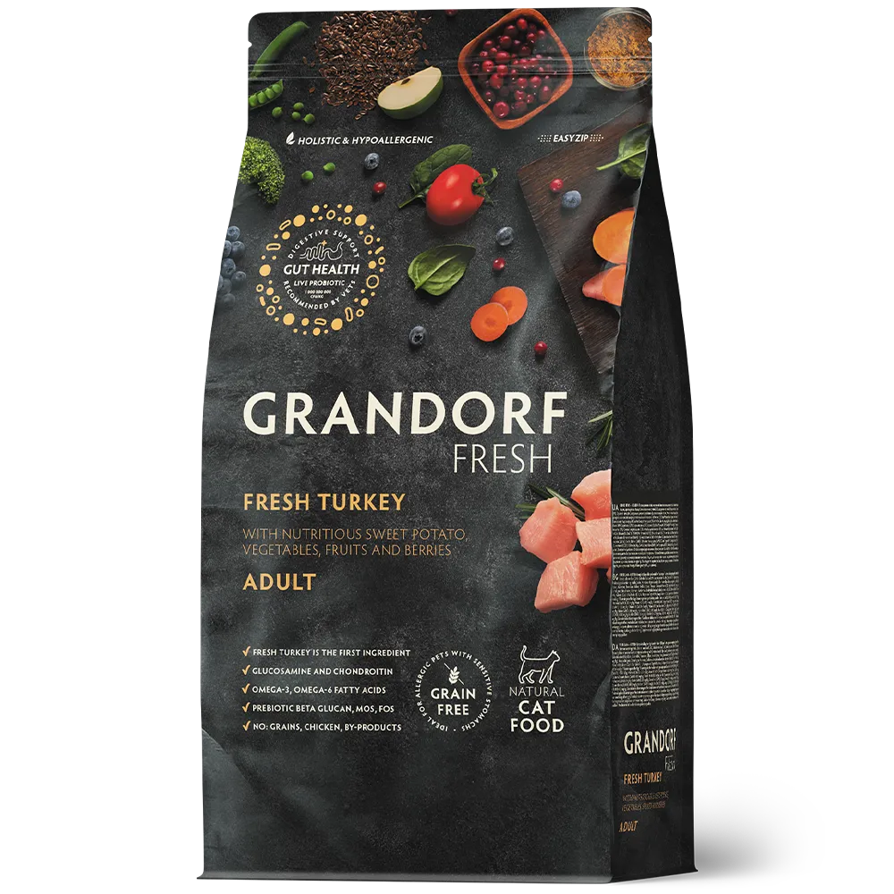 Grandorf Cat Fresh Värske Kalkun ja Bataat Täiskasvanud Kassidele 2kg