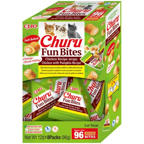 Inaba Churu Fun Bites Wraps Kana ja Juustuga maiustus kassidele 8x12g