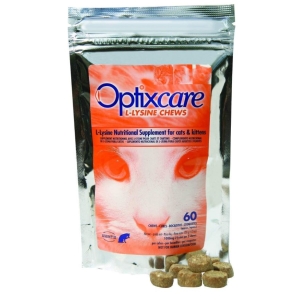 Optixcare 500mg, L-Lysine Chews N60 (lüsiiniga täiendsööt kassidele)