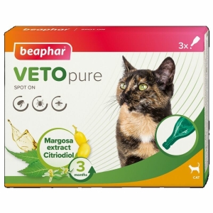 Beaphar Veto Pure Spot-On Cat N3 (välisparasiitide vastane repellent kassidele)