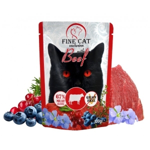 Fine Cat märgtoit veise, mustikate ja jõhvikatega  9x300 g