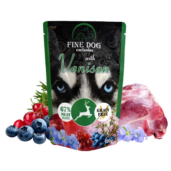 Rafi Fine Dog  märgtoit hirve, mustikate ja jõhvikatega 500 g