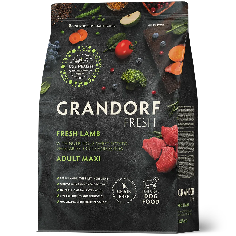 Grandorf Fresh Värske Lambaliha ja Bataat Suurtele Koertele 10kg