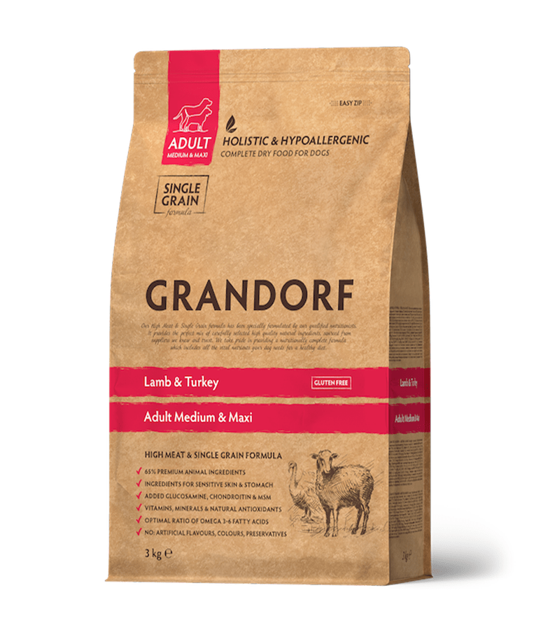 Grandorf Lamba- ja Kalkuniliha Täiskasvanud keskmistele ja suurtele koertele 1kg