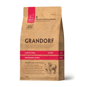Grandorf Lamba- ja Kalkuniliha Täiskasvanud keskmistele ja suurtele koertele 1kg