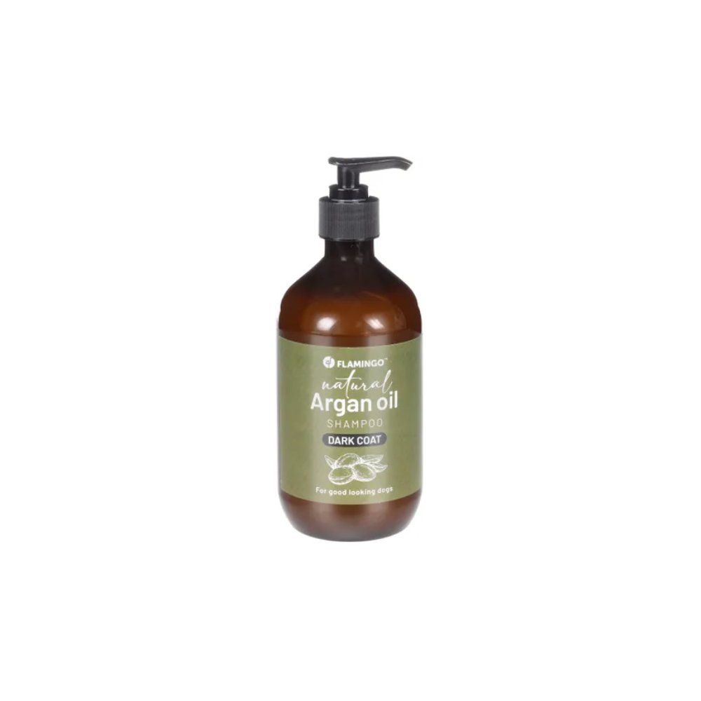 Flamingo šampoon koerale "Natural Argan Oil" tumedale karvastikule 500ml