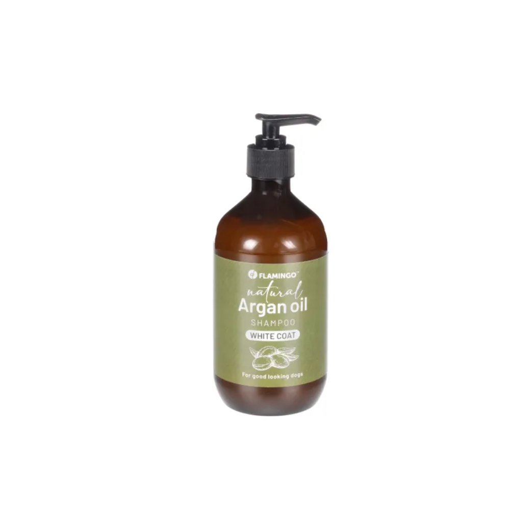 Flamingo šampoon koerale "Natural Argan Oil" heledale karvastikule 500ml