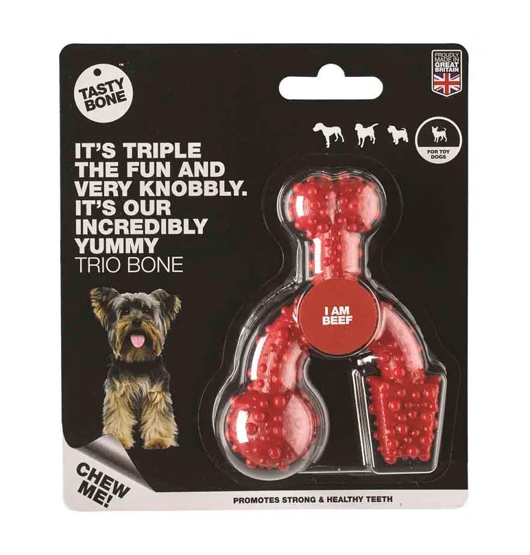 TastyBone Toy Trio Bone Bacon mänguasi koertele