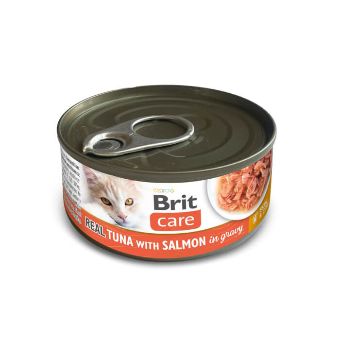 Brit Care Real Tuna with Salmon in gravy konserv kassidele 80g