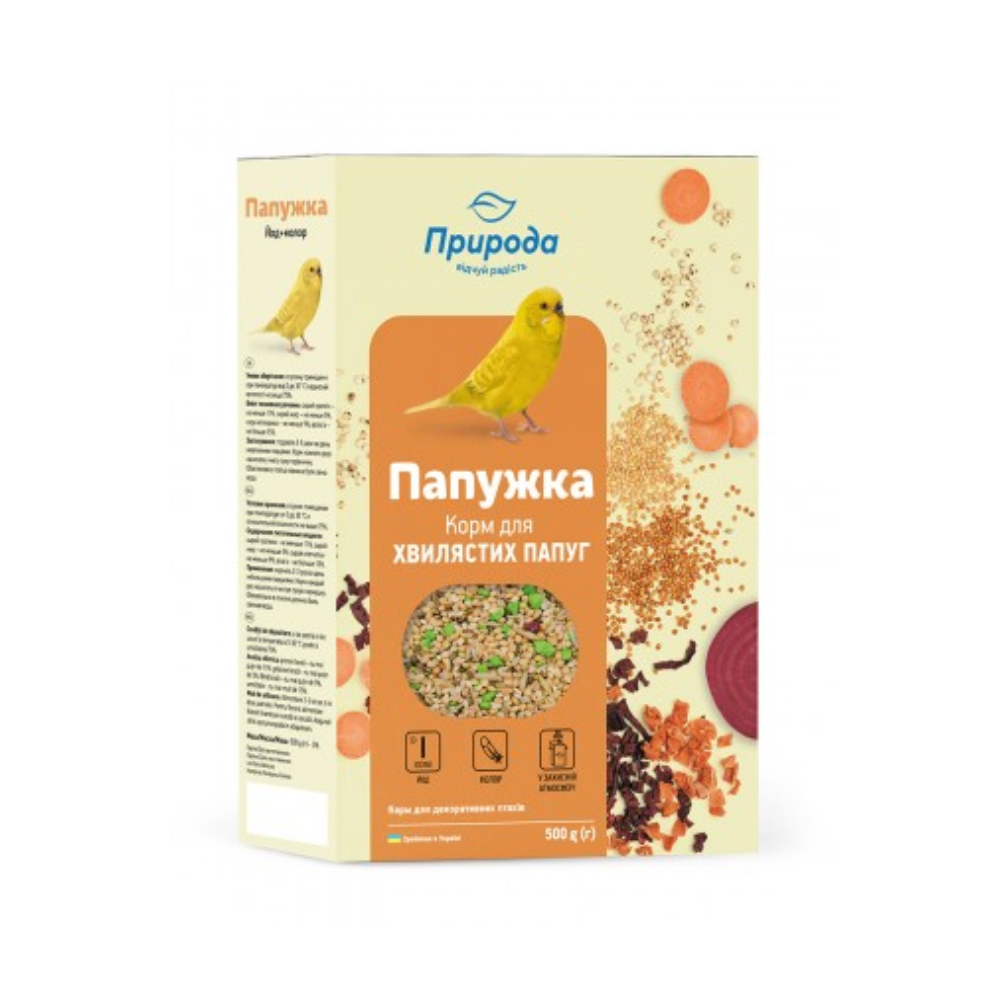 Priroda sööt viirpapagoile Budgie Color Basic 500g