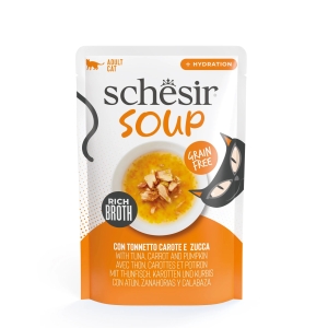 Schesir Soup с тунцом, морковью и тыквой в 40 г  влажный корм для котов