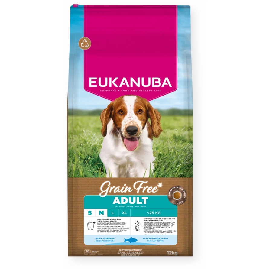 EUKANUBA Adult ookeanikalaga väikestele ja keskmistele koertele teraviljavaba 12 kg