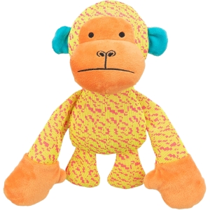 Игрушка для собак Обезьянка, ткань, 27 см, жёлтая