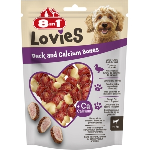 Лакомство для собак 8in1 Lovies Duck & Calcium Bones 80g