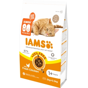 Полноценный сухой корм IAMS CAT Adult с курицей 2.5 кг для кошек