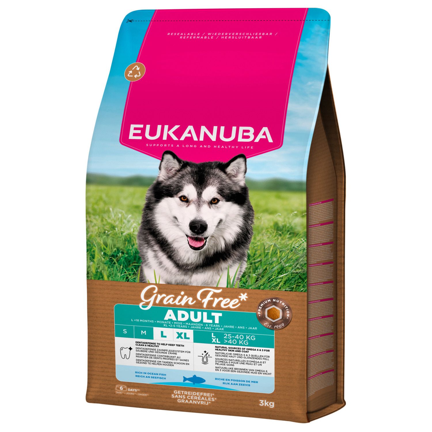 EUKANUBA Adult ookeanikalaga suurtele koertele teraviljavaba 3 kg