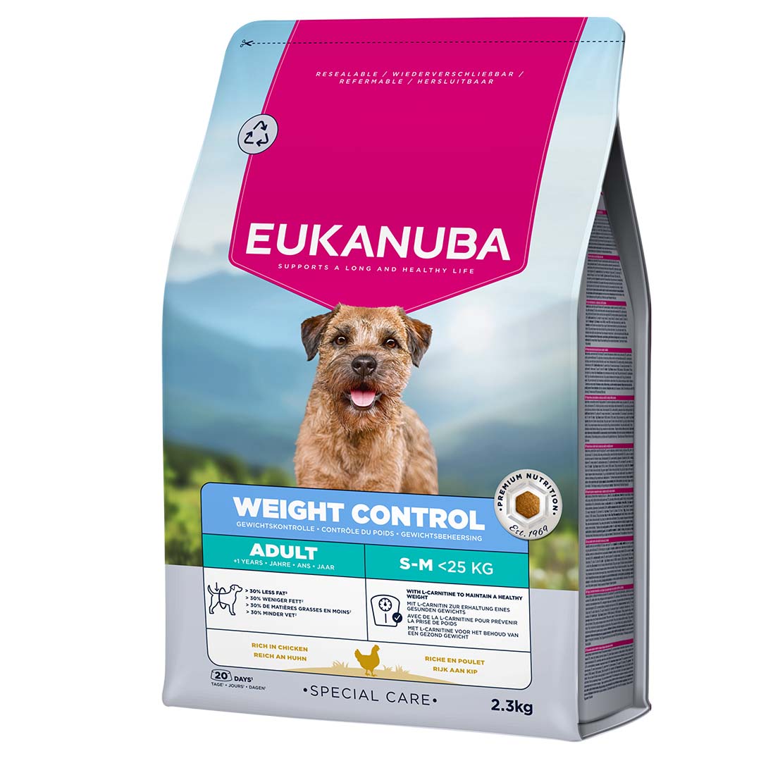 EUKANUBA Adult kanalihaga kaalujälgimiseks väikestele ja keskmistele koertele 2.3 kg