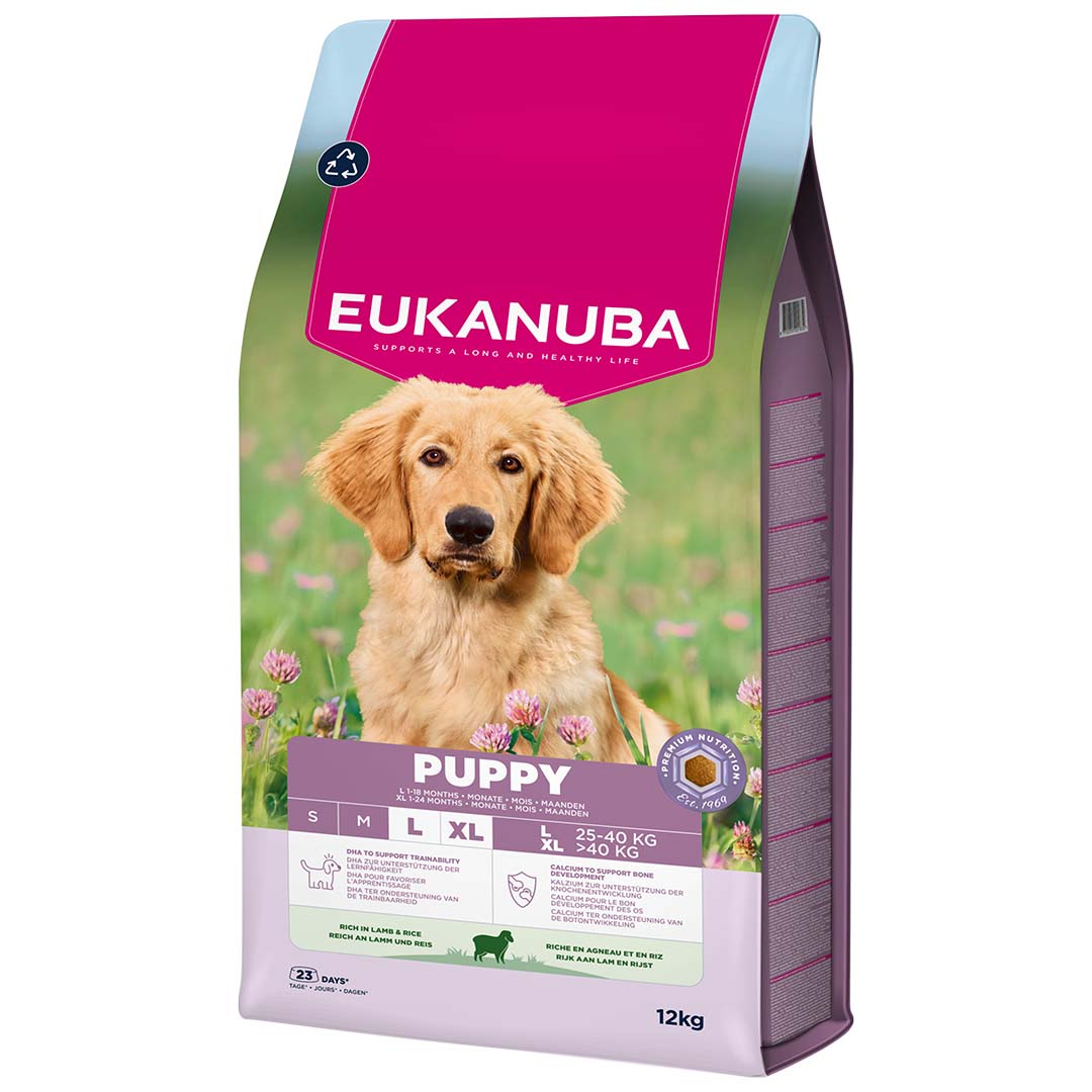 EUKANUBA Puppy lambaliha ja riisiga suurtele koertele 12 kg