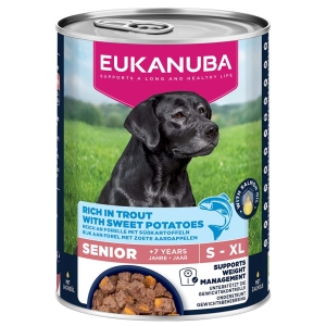 Полноценный (влажный) корм Eukanuba Dog Senior Форель со сладким картофелем 400г