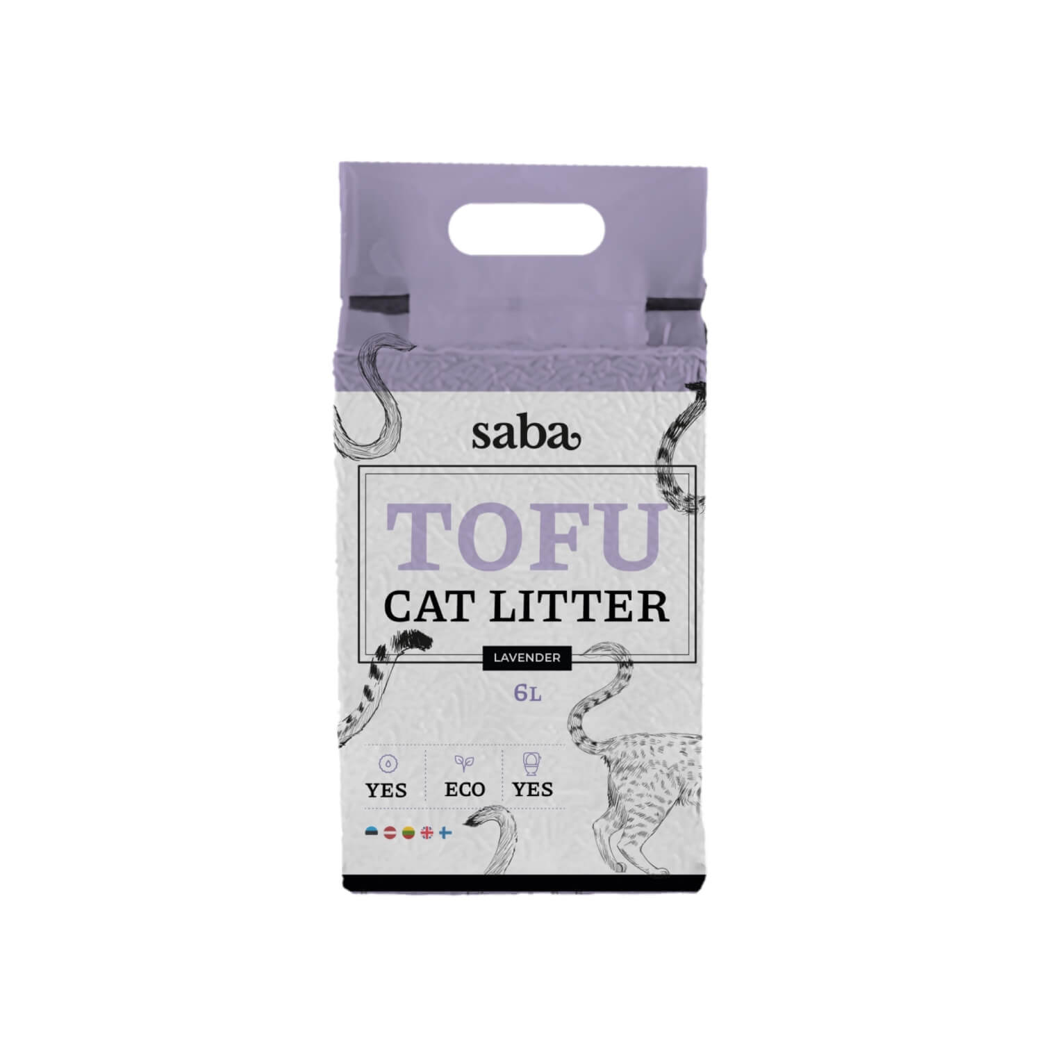 SABA lavendlilõhnaline tofu kassiliiv 36L