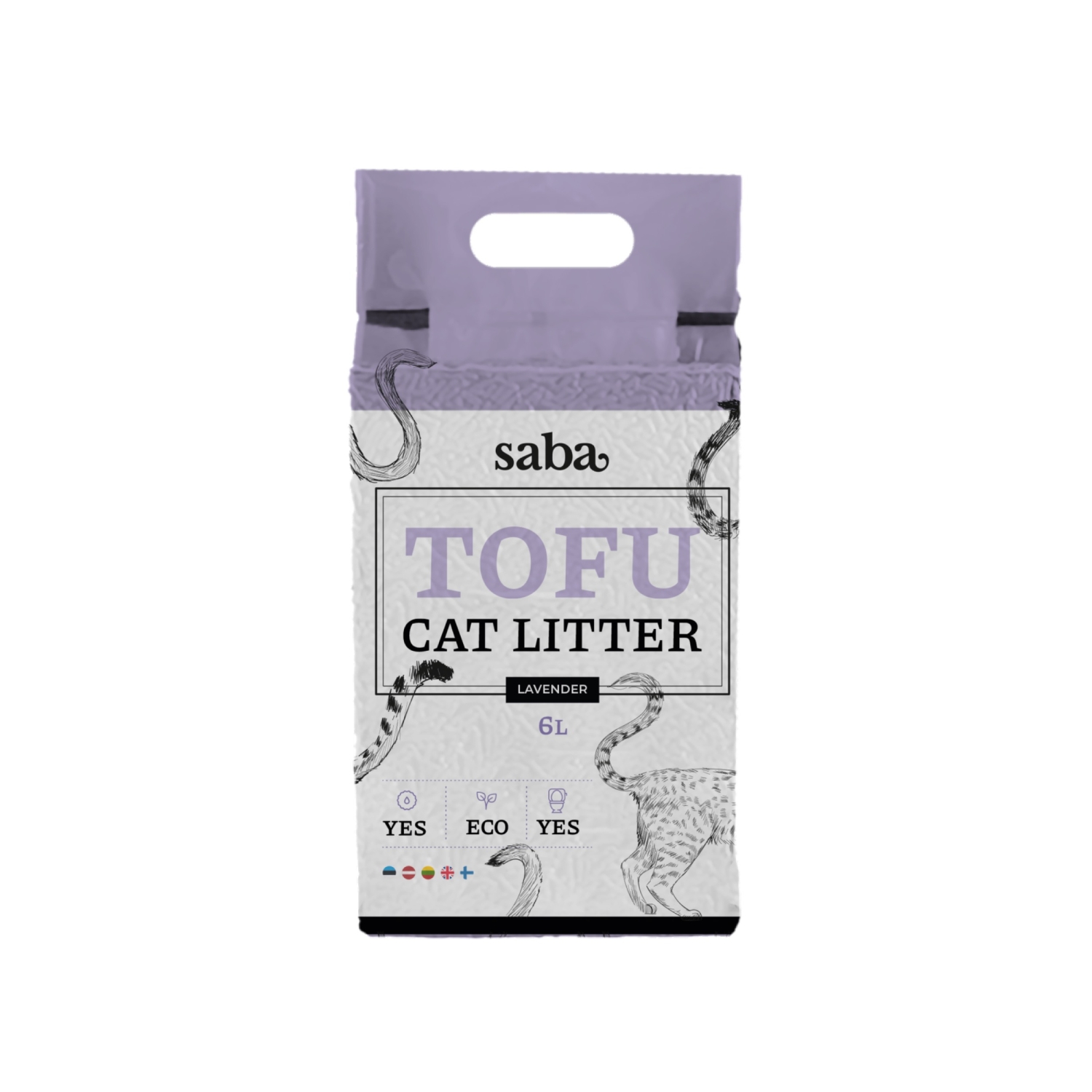 SABA lavendlilõhnaline tofu kassiliiv 6L