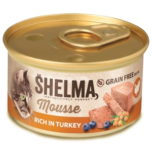 Shelma mousse kalkuni, mustikate ja astelpajuga 12x85g