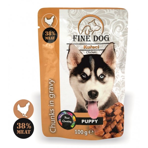 Fine Dog kutsikaeine kanaga 22X100g