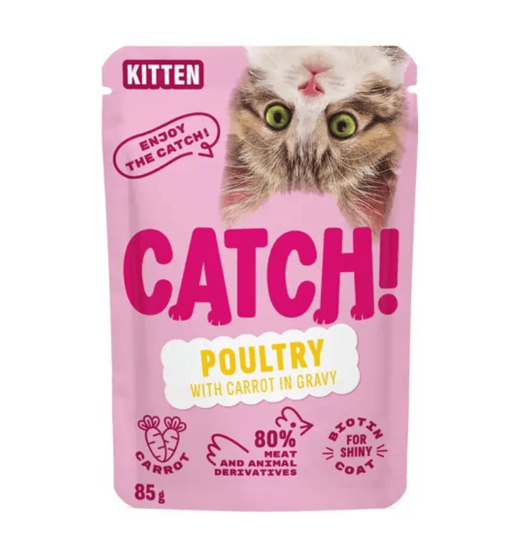 Catch! Täissööt kassipoegadele linnuliha ja porgandiga kastmes 85g