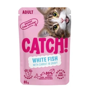 Catch! Täissööt täiskasvanud kassidele valge kala ja porgandiga kastmes 85g