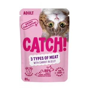Catch! Täissööt täiskasvanud kassidele kolme liiki liha ja porgandiga želees 85g