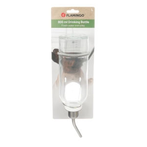 Flamingo joogipudel närilistele “Athina” läbipaistev 800ml