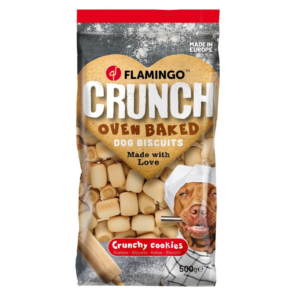 Flamingo täidisega küpsis koerale “Crunch Mini” 500g