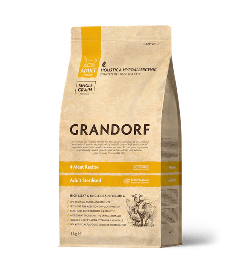 Grandorf Cat 4 Lihaga Steriliseeritud kassidele 8kg