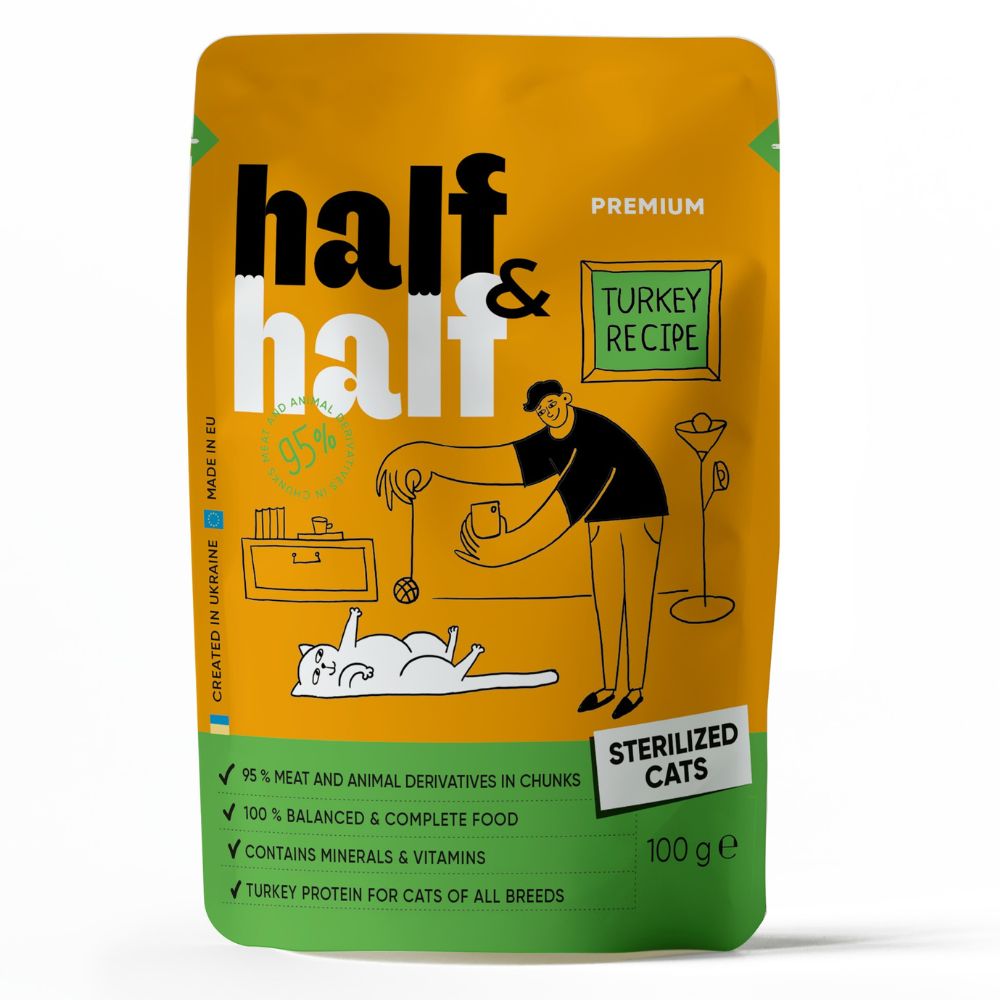 Half&Half Sterilised Adult kalkun želees 100g