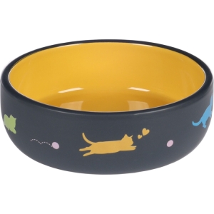 Flamingo Rani kollane söögi- ja joogikauss kassile ∅ 13,5cm 380ml