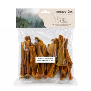 Koerustükk kuivatatud jänese nahk koerale 500g