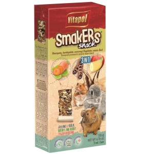 STANDARD Smakers 3 in 1 (vegetable/carob/fruit) for rodents and rabbit 2pcs 135g