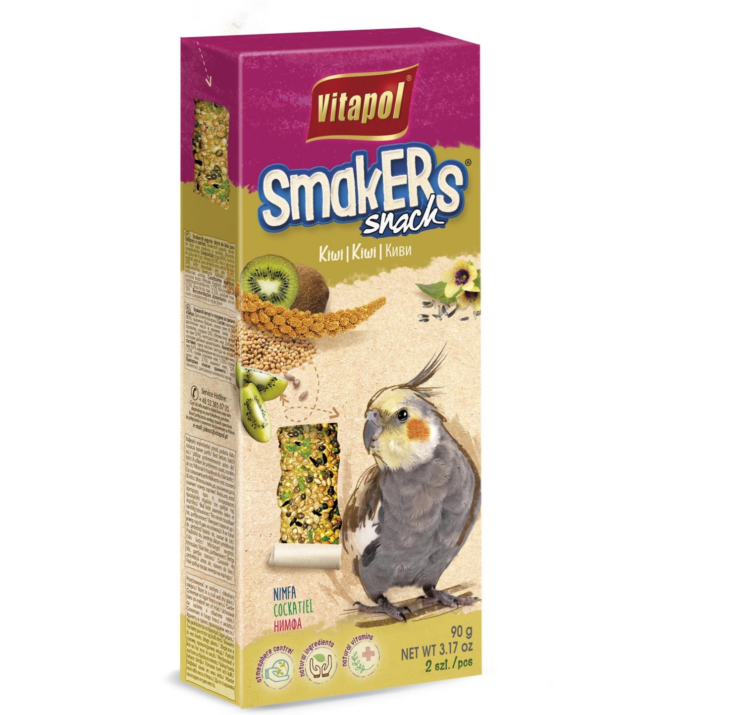 STANDARD Smakers kiwi for cockatiel 2pcs 90g