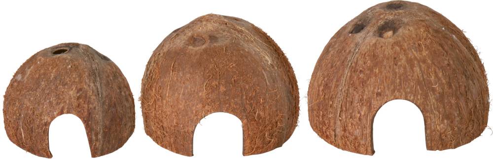 Set of coconut hideaway homes, 3 pieces, ø 8/10/12 cm