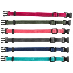 Junior Set of puppy collars, S–M: 17–25 cm/10 mm, 6 pcs., fuchsia, graphite, indigo, forest, coral, ocean