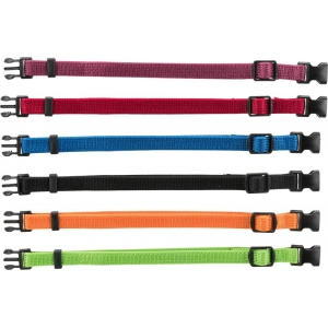 Junior Set of puppy collars, M–L: 22–35 cm/10 mm, 6 pcs., black, red, royal blue, apple, papaya, orchid