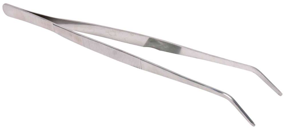 Feeding tweezers, angled, 30 cm