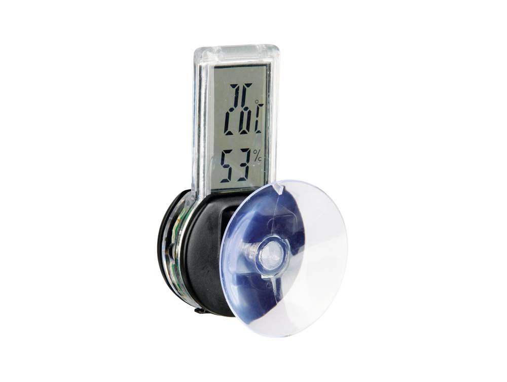 Digital thermo-/hygrometer with suction pad, 3 × 6 cm