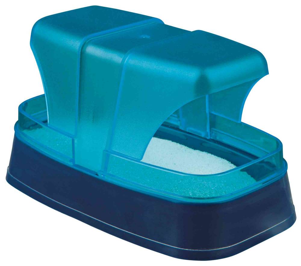 Sand bath, mice/hamsters, plastic, 17 × 10 × 10 cm, dark blue/turquoise